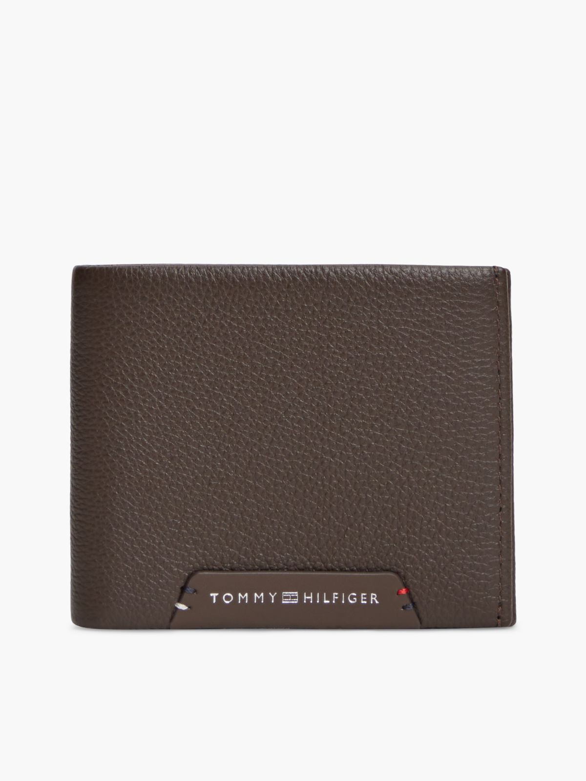 Pebbled Leather Bifold Wallet — Brown