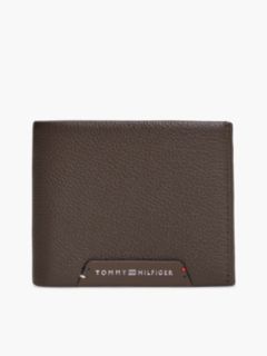 Pebbled Leather Bifold Wallet — Brown 1