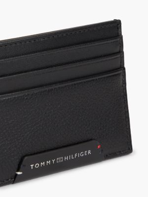 Мужской кошелёк Tommy Hilfiger Pebbled Leather Card Holder, цвет: Чёрный — фото 4