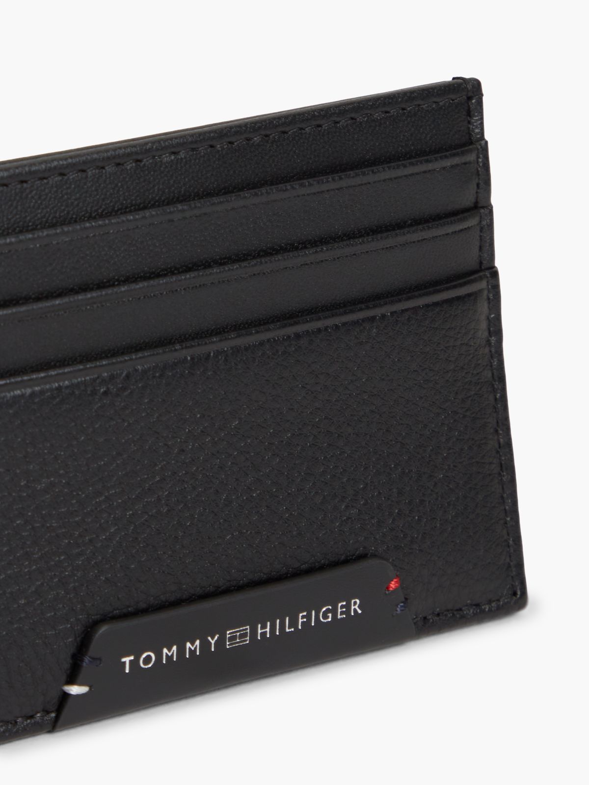 Pebbled Leather Card Holder — Black