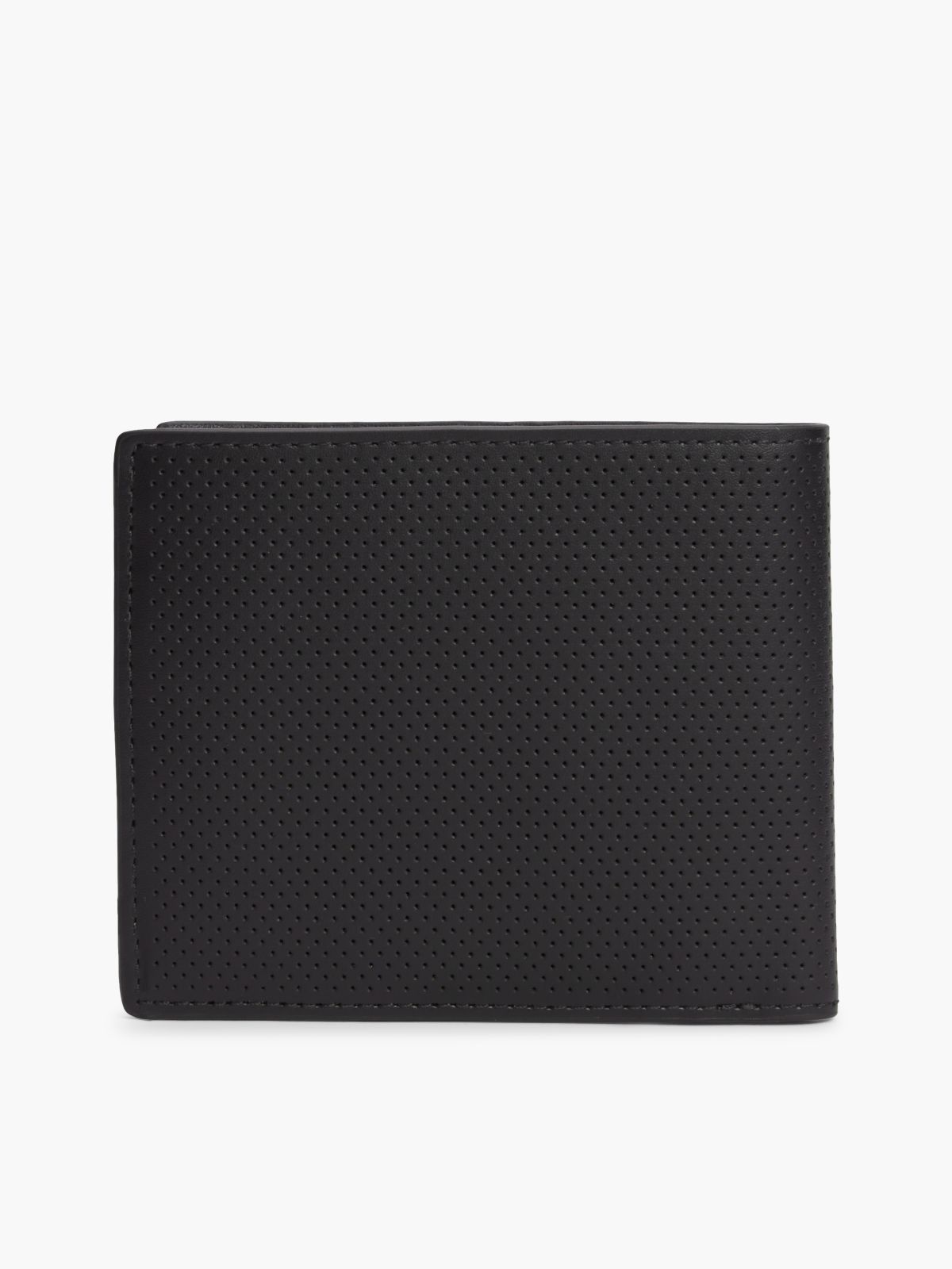 Textured Leather Card & Coin Wallet — Black