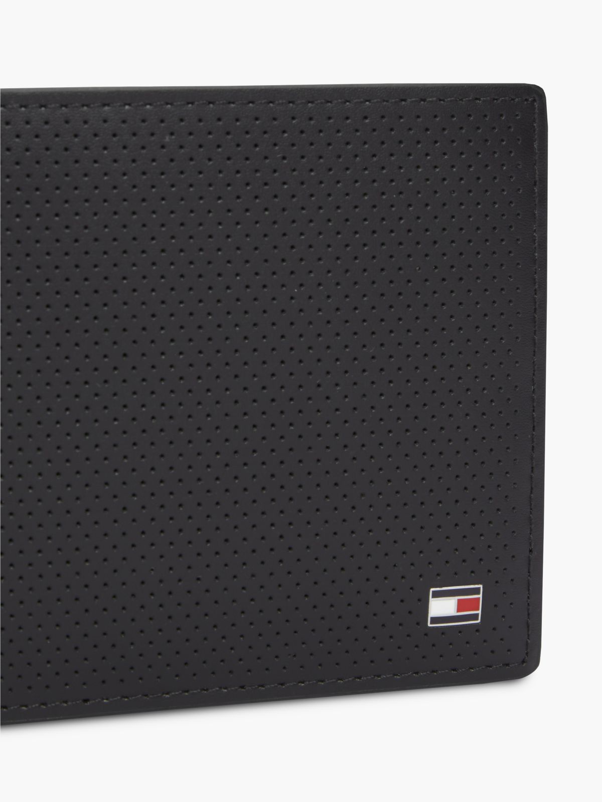 Textured Leather Card & Coin Wallet — Black