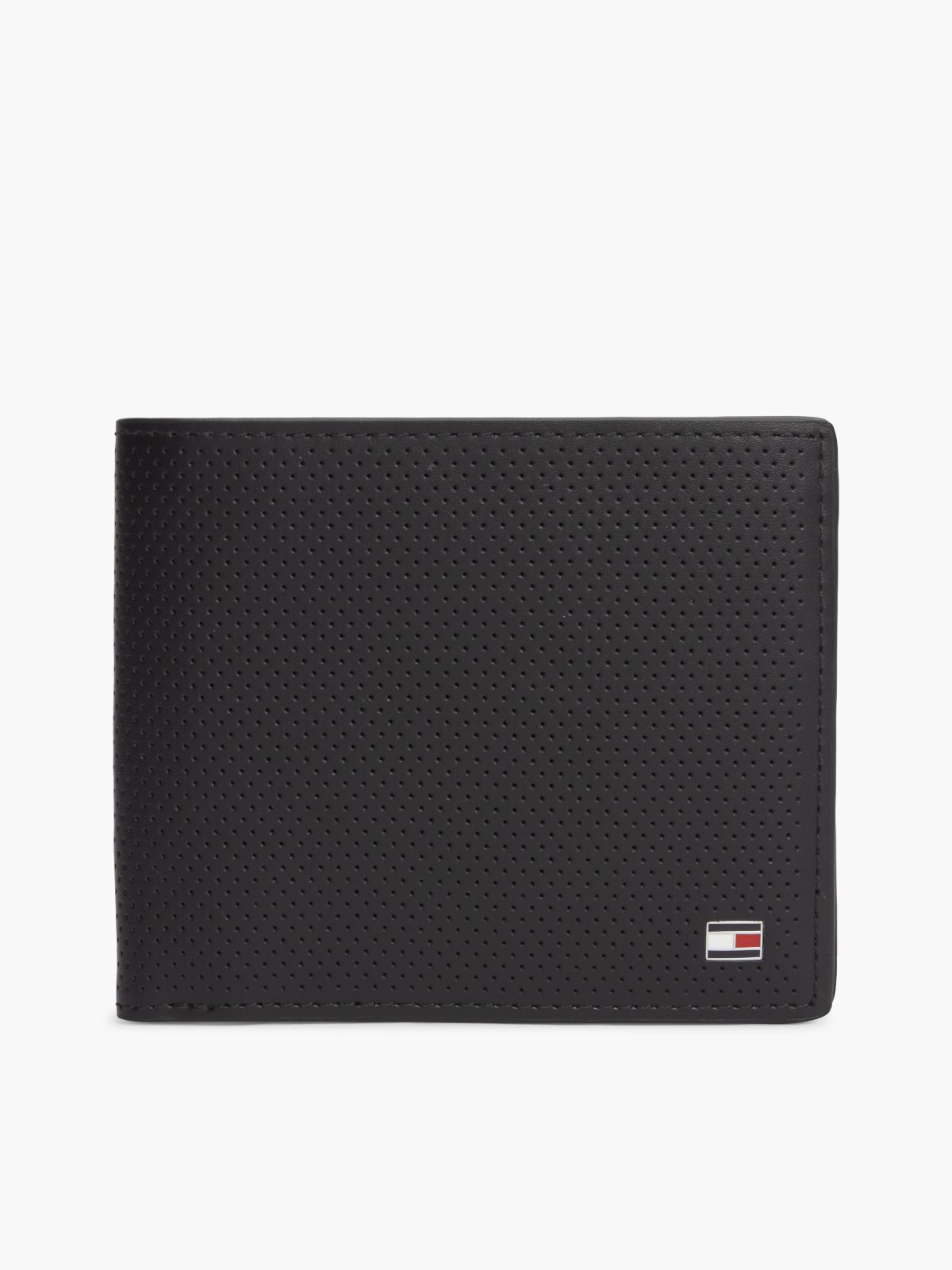 Textured Leather Card & Coin Wallet — Black