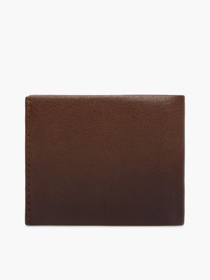 Мужской кошелёк Tommy Hilfiger Pebbled Leather Bifold Wallet, цвет: Коричневый — фото 2