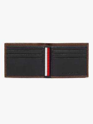 Мужской кошелёк Tommy Hilfiger Pebbled Leather Bifold Wallet, цвет: Коричневый — фото 3