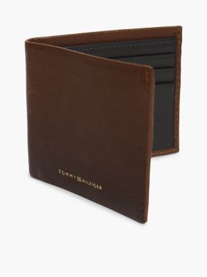 Мужской кошелёк Tommy Hilfiger Pebbled Leather Bifold Wallet, цвет: Коричневый — фото 4