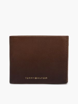 Мужской кошелёк Tommy Hilfiger Pebbled Leather Bifold Wallet, цвет: Коричневый — фото 1