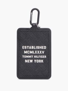 Embossed Leather Keychain Card Holder — Black 2