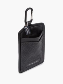 Embossed Leather Keychain Card Holder — Black 3