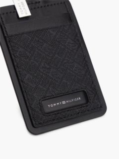 Embossed Leather Keychain Card Holder — Black 4