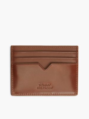 Мужские сумки Tommy Hilfiger Leather Card Holder & Keychain Gift Set, цвет: Зимний коньячный — фото 2