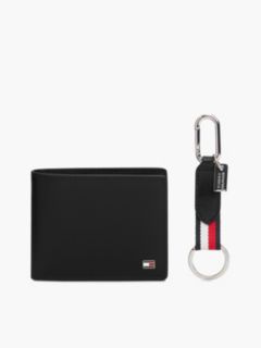 Leather Wallet & Keychain Gift Set — Black 2