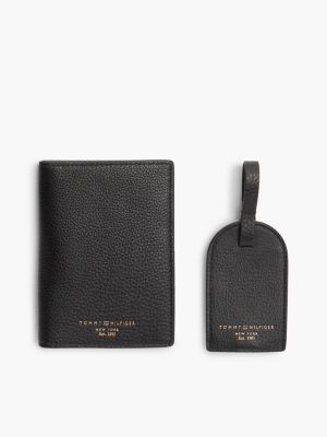 Мужские сумки Tommy Hilfiger Passport Holder & Luggage Tag Gift Set, цвет: Чёрный
