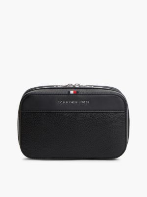 Hilfiger Logo Pebbled Dopp Kit, Black