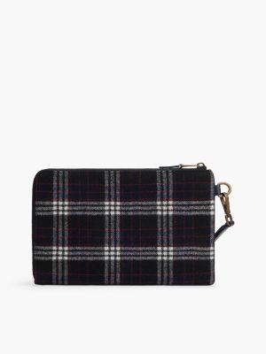 Мужская сумка Tommy Hilfiger Plaid Wool-Blend Zip Wristlet, цвет: Клетчатый красный / Космический синий — фото 2