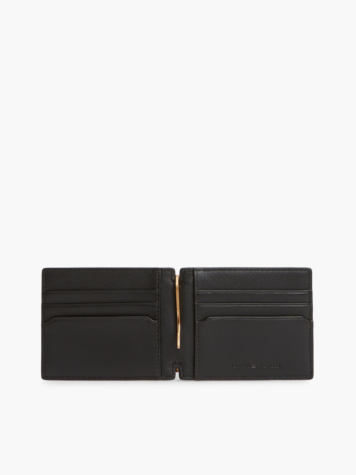 Croc-Embossed Leather Bifold Wallet — Black