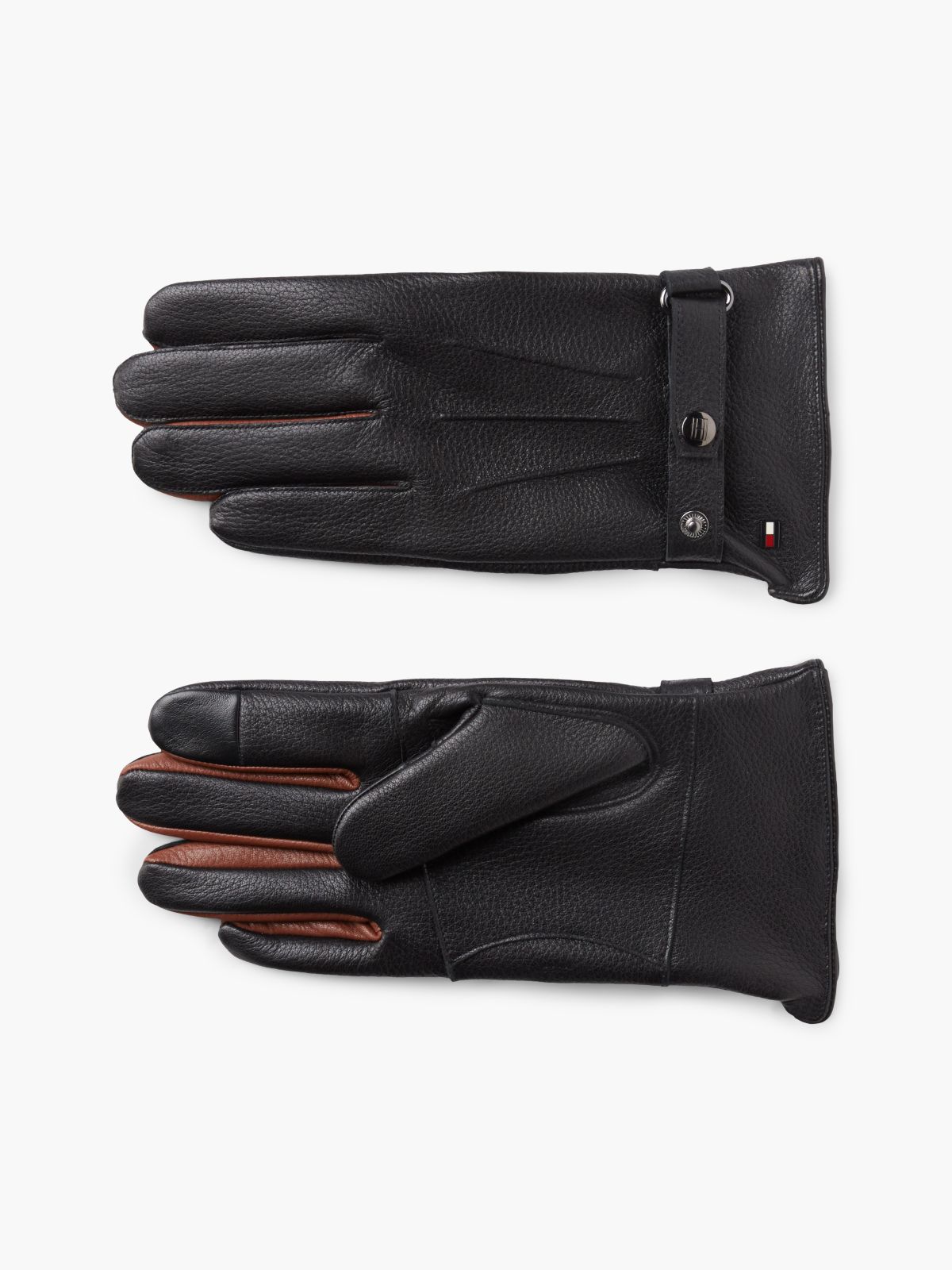 Pebbled Leather Glove — Black / Winter Cognac