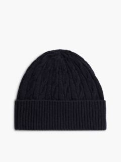 Cable Knit Wool-Blend Beanie — Space Blue 2