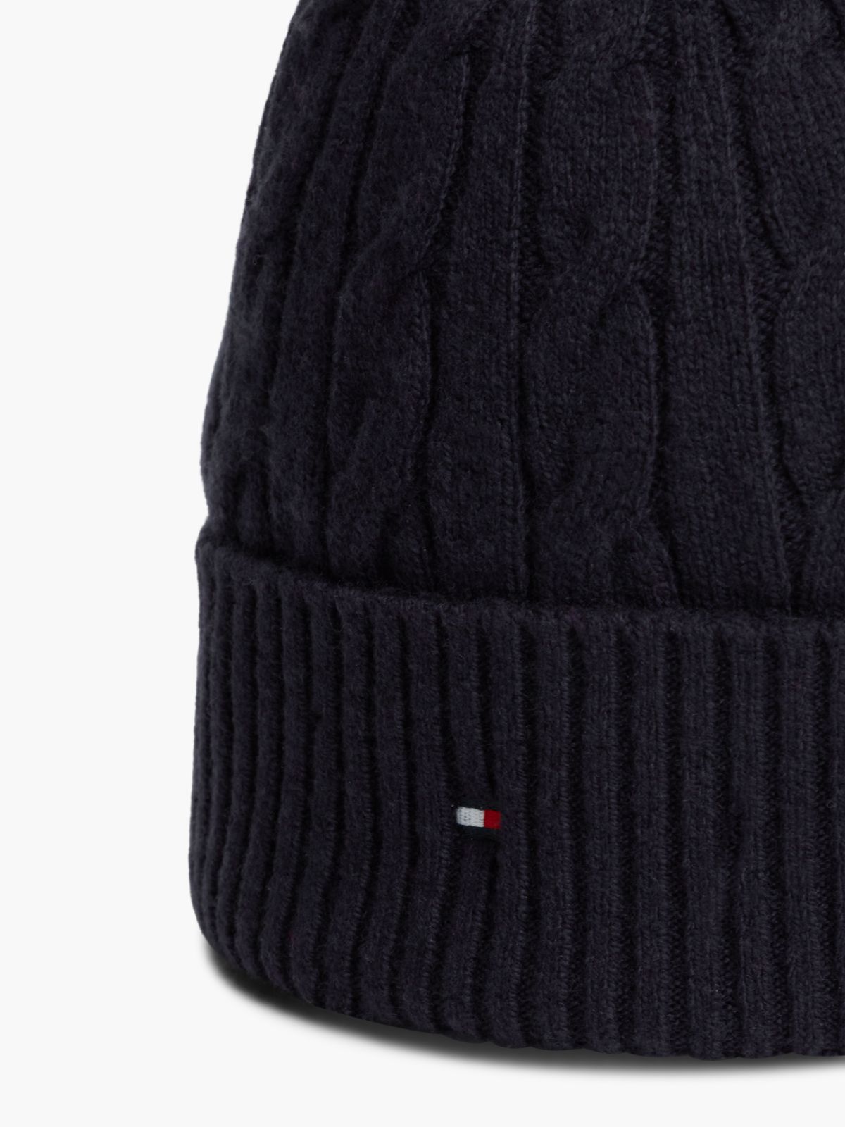 Cable Knit Wool-Blend Beanie — Space Blue