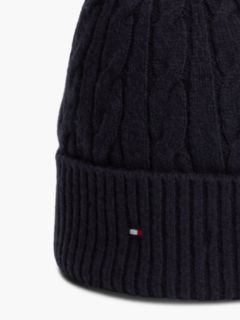 Cable Knit Wool-Blend Beanie — Space Blue 3