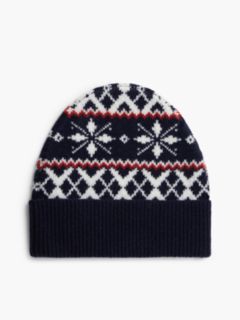 Fair Isle Wool-Blend Beanie — Space Blue 2