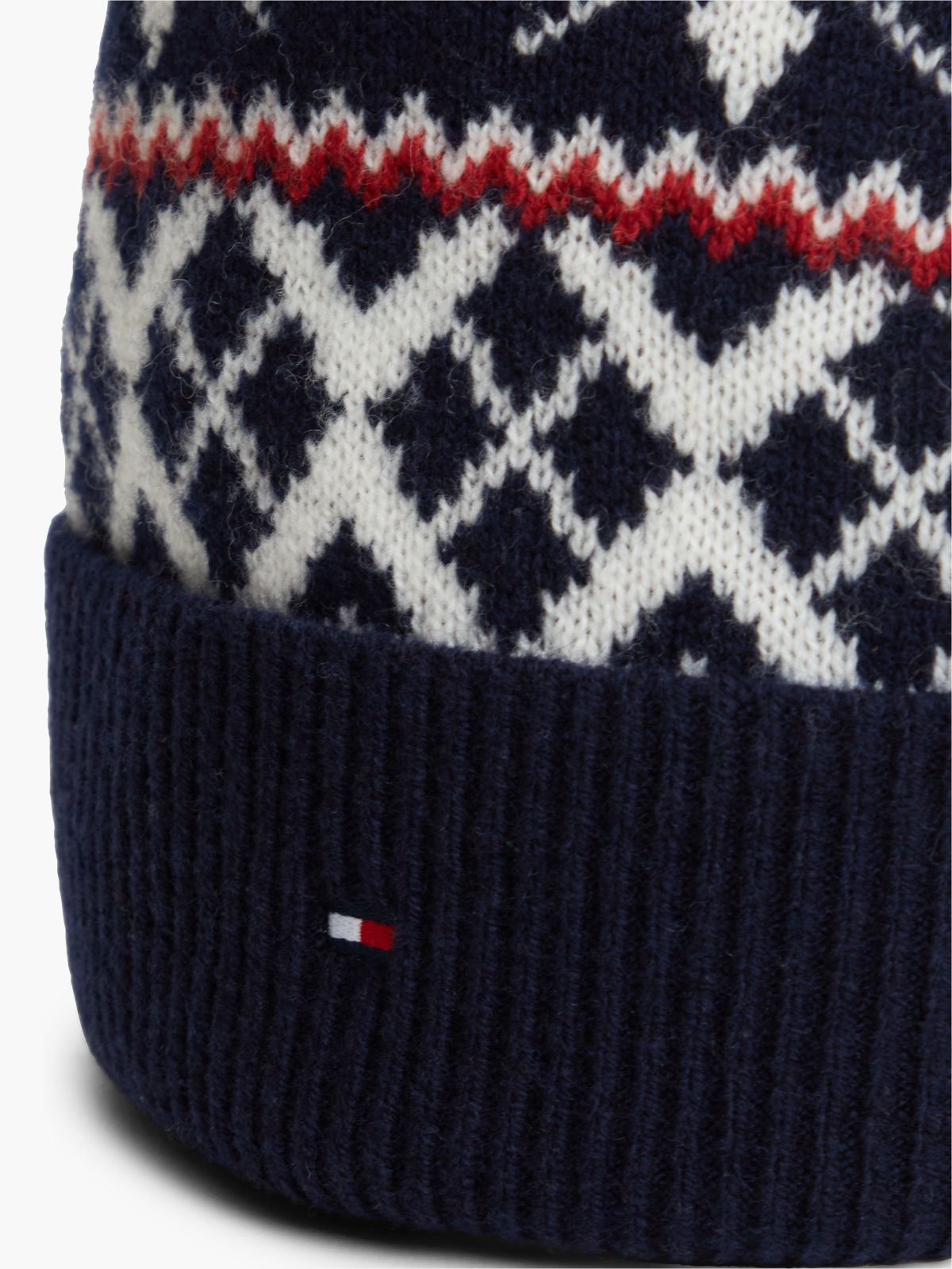 Fair Isle Wool-Blend Beanie — Space Blue