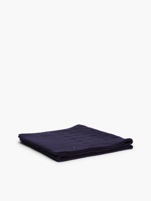Мужской шарф Tommy Hilfiger Cable Knit Wool-Blend, цвет: Космический синий — фото 3