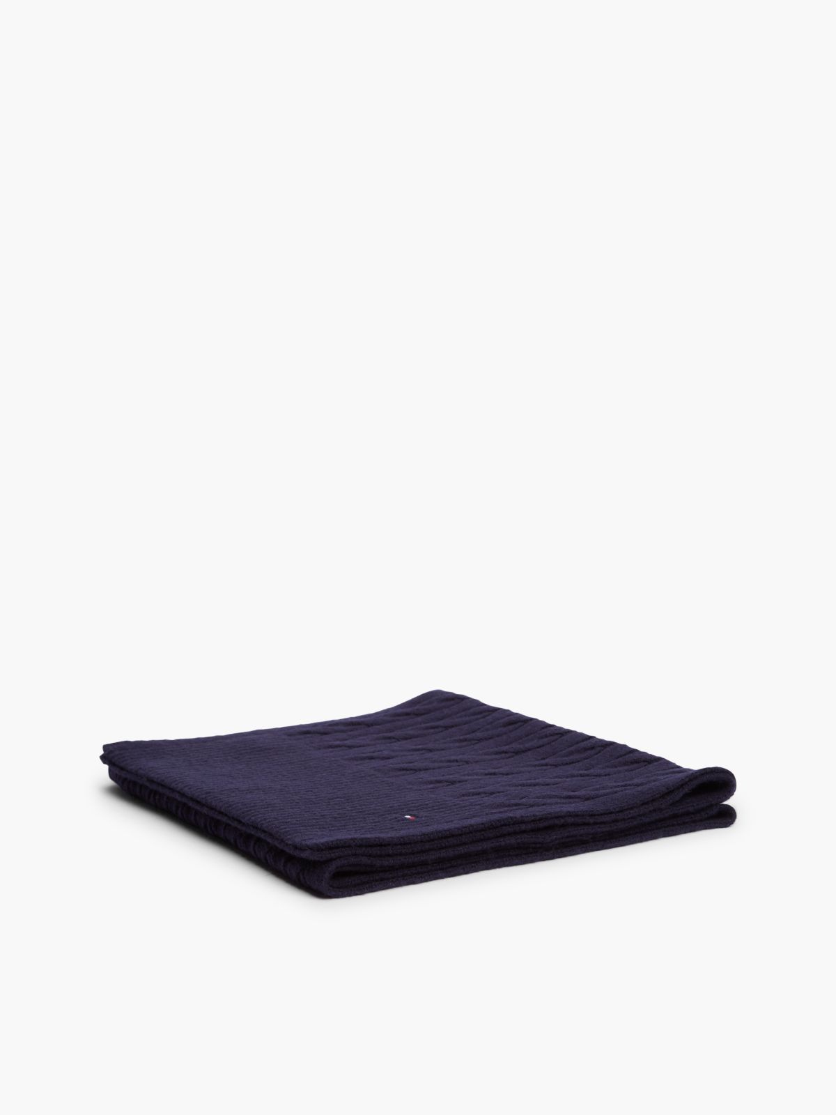 Cable Knit Wool-Blend Scarf — Space Blue