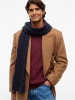 Cable Knit Wool-Blend Scarf — Space Blue 4