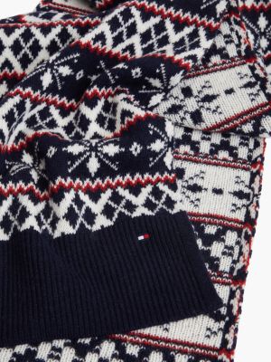 Мужской шарф Tommy Hilfiger Fair Isle Wool-Blend, цвет: Космический синий — фото 2
