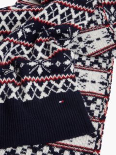 Fair Isle Wool-Blend Scarf — Space Blue 2