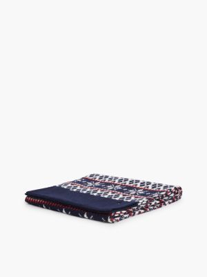 Мужской шарф Tommy Hilfiger Fair Isle Wool-Blend, цвет: Космический синий — фото 3