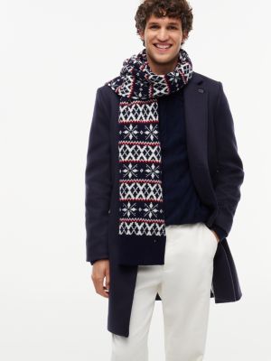 Мужской шарф Tommy Hilfiger Fair Isle Wool-Blend, цвет: Космический синий — фото 4