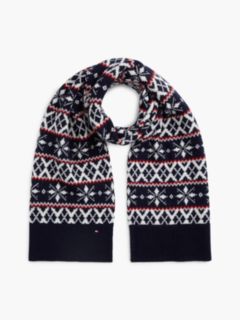 Fair Isle Wool-Blend Scarf — Space Blue 1