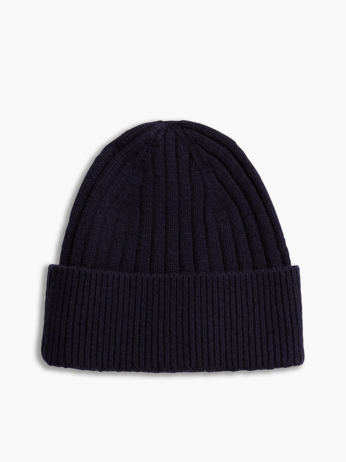 Crest Logo Patch Wool-Blend Beanie — Space Blue