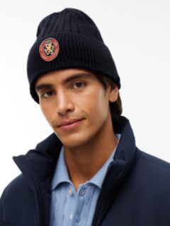 Crest Logo Patch Wool-Blend Beanie — Space Blue 4