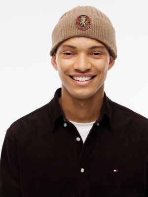 Мужская шапка Tommy Hilfiger Crest Logo Patch Wool-Blend, цвет: Рыжевато-коричневый — фото 4