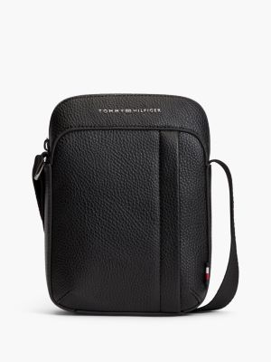 Pebbled Mini Reporter Bag, Black