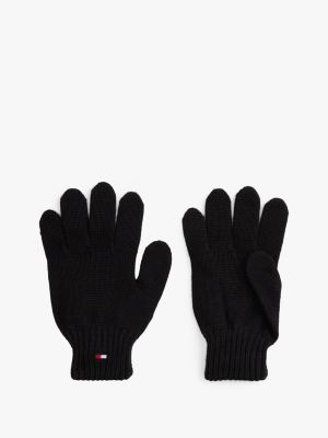 Kids' Solid Logo Gloves, Black