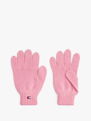 Kids' Solid Logo Gloves, Mystic Pink