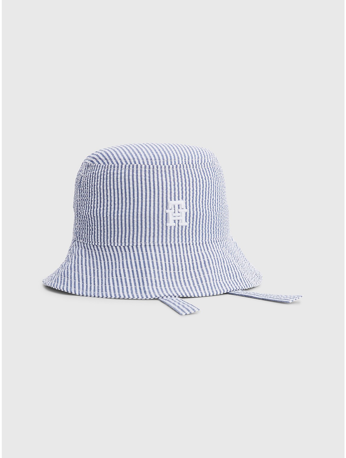 Tommy Hilfiger Kids' Stripe Bucket Hat with Tie Straps - Blue - S-M