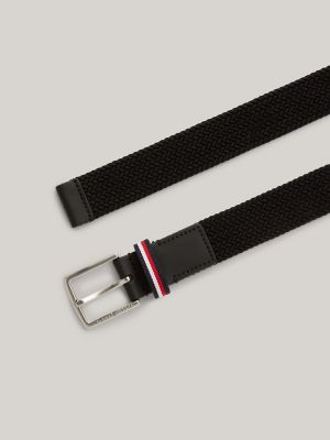 Kids' Flag Stripe Logo Braided Belt, Black
