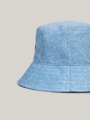 Tommy Hilfiger Girls' Kids' Flag Logo Denim Bucket Hat - Blue - LXL