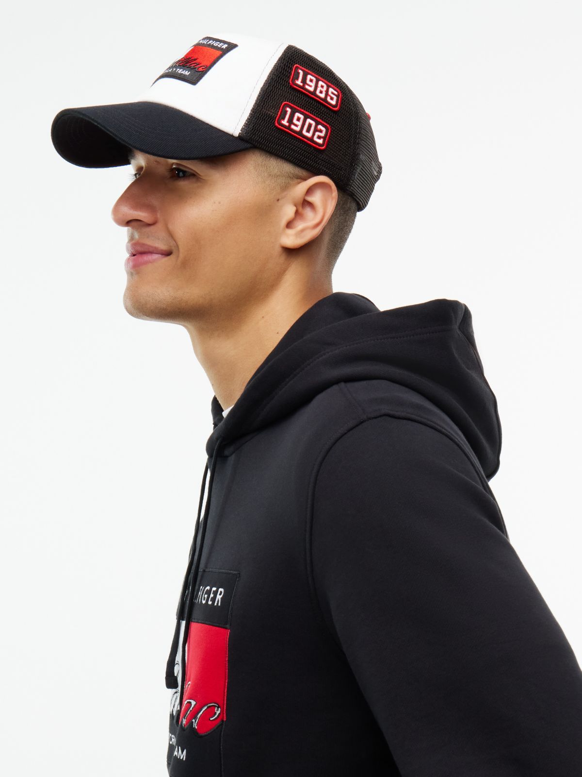 Tommy x Cadillac F1® Team Trucker Cap — White / Black