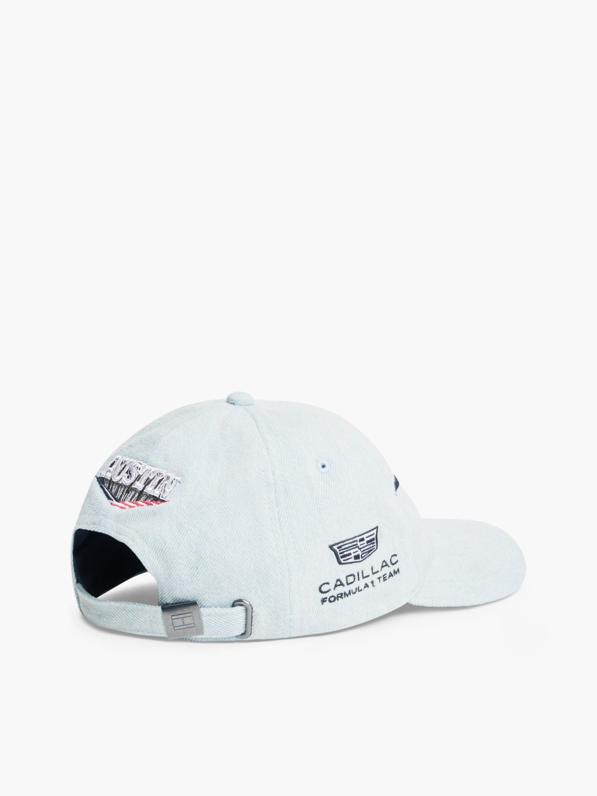 Tommy x Cadillac F1® Team Austin Cap — Overdyed Silver Denim
