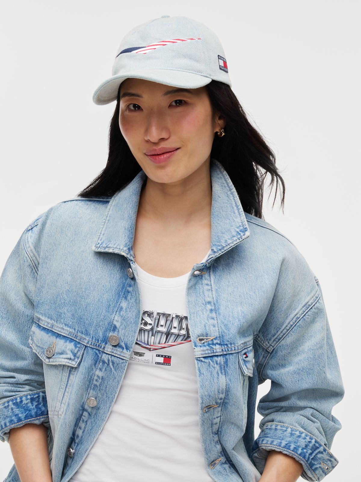 Tommy x Cadillac F1® Team Austin Cap — Overdyed Silver Denim