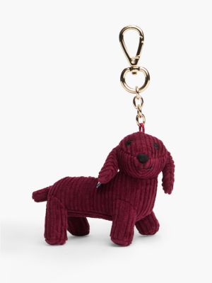 Corduroy Dog Bag Charm, Burgundy