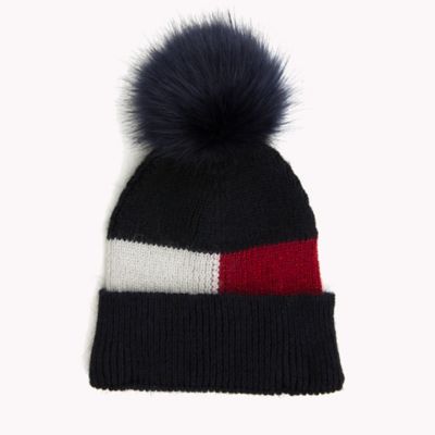 tommy hilfiger beanie with pom