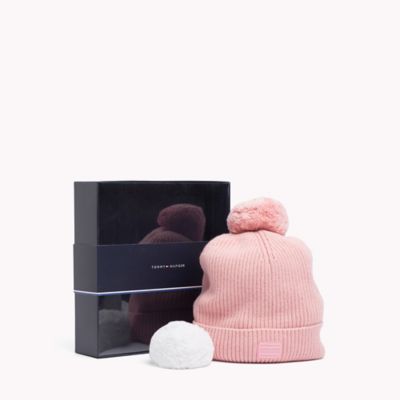 tommy hilfiger pom pom beanie