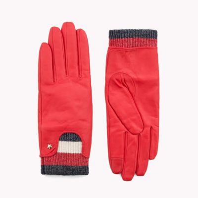 tommy hilfiger leather gloves